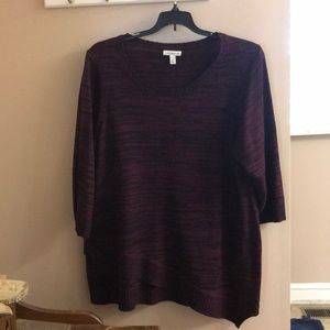 Croft &Barrow Purple 2x sweater 3/4 sleeve.